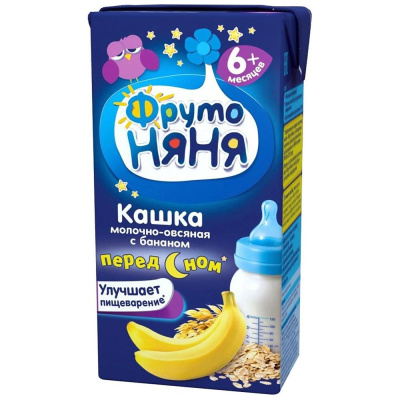 Каша молочная овсяная с бананом ФрутоНяня (с 6 мес) 200 г